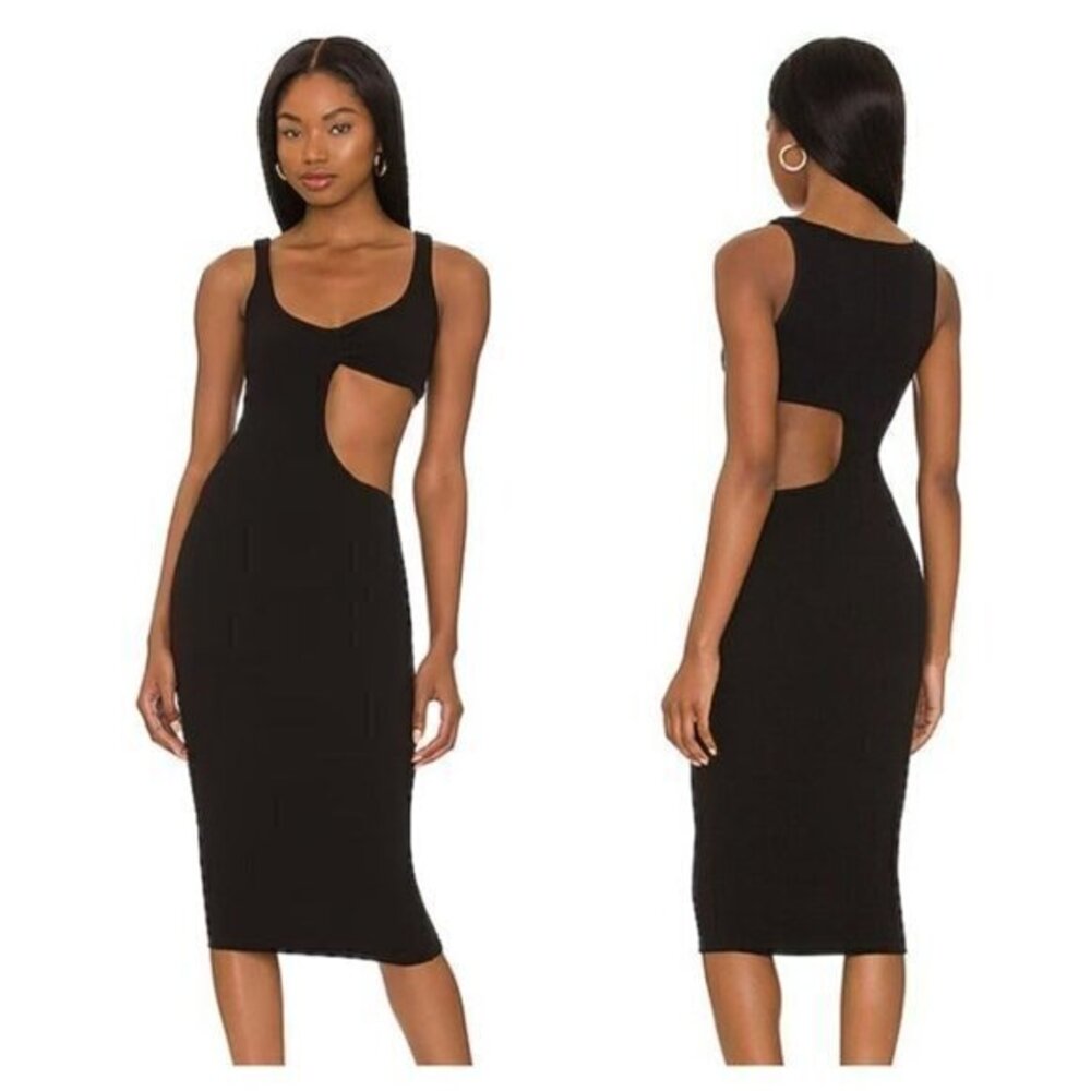 Not Yours To Keep Caitlin Midi Dress - Black